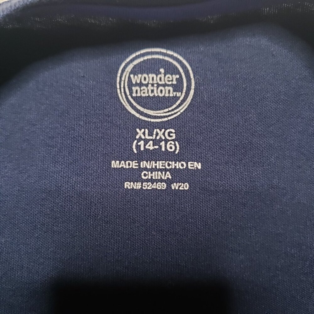 Wonder Nation Navy Long Sleeve Penguin Graphic Shirt Kids XL (14/16) - Picture 4 of 9